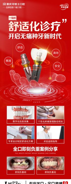 口腔种植牙舒适化宣传海报