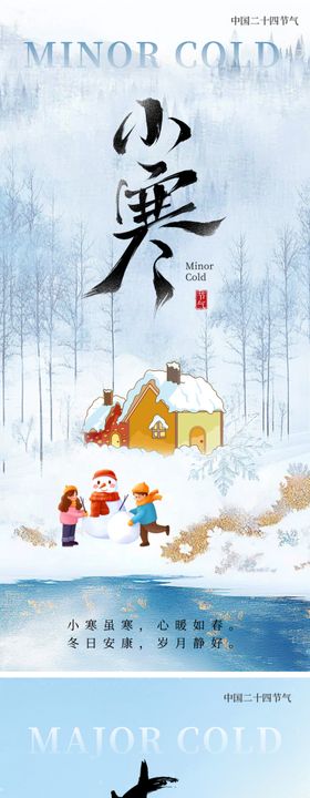 大小寒二十四节气系列海报