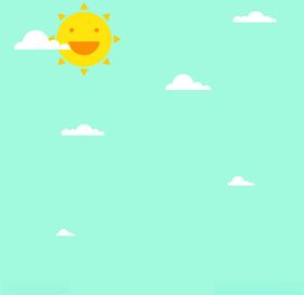 蓝色天空卡通插图