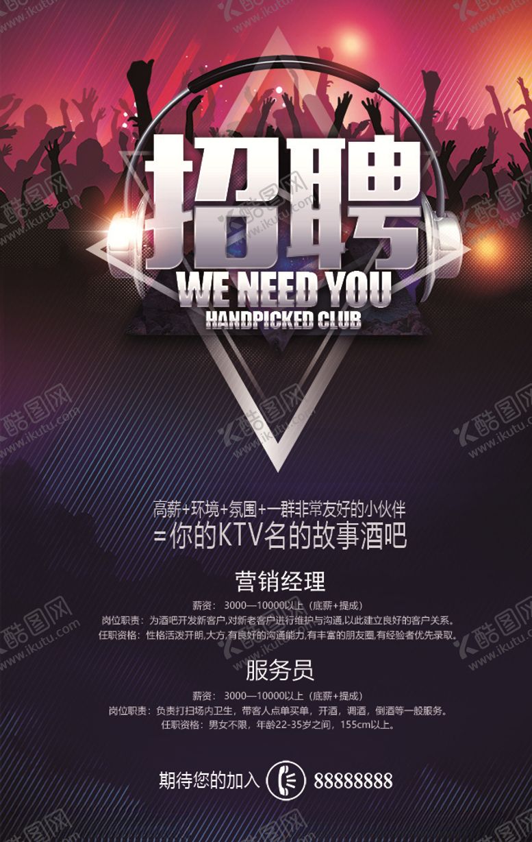 编号：33851606162334354738【酷图网】源文件下载-酒吧招聘海报