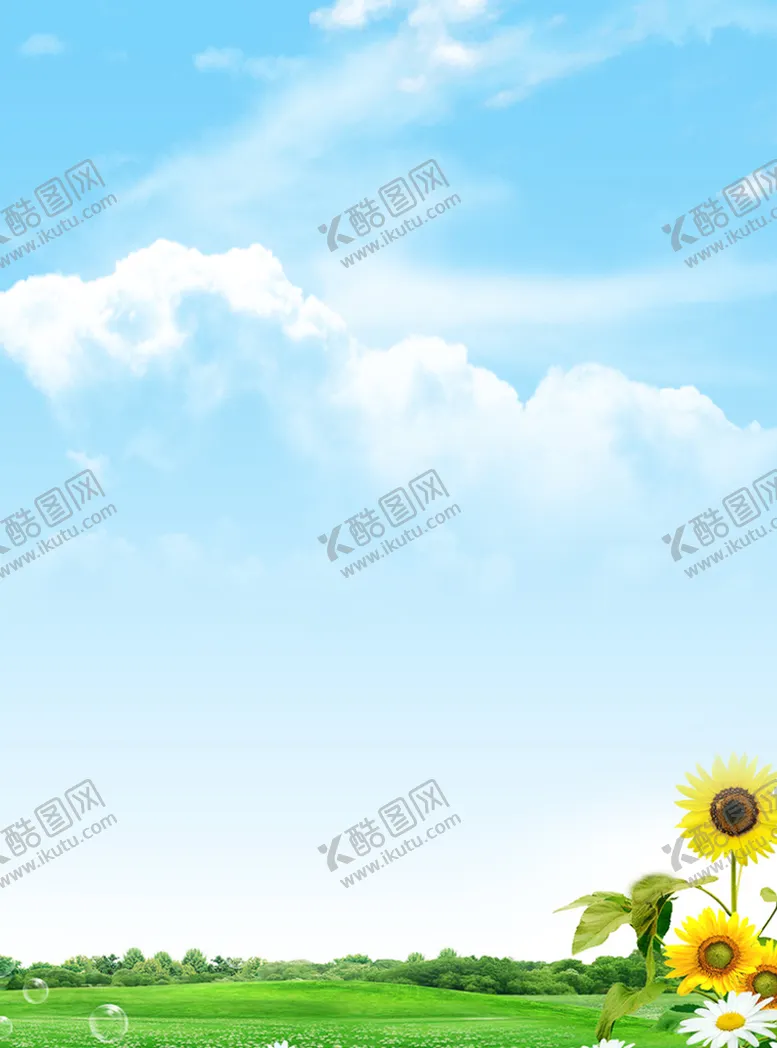 编号：46187509160658020481【酷图网】源文件下载-蓝天白云草地背景绿地