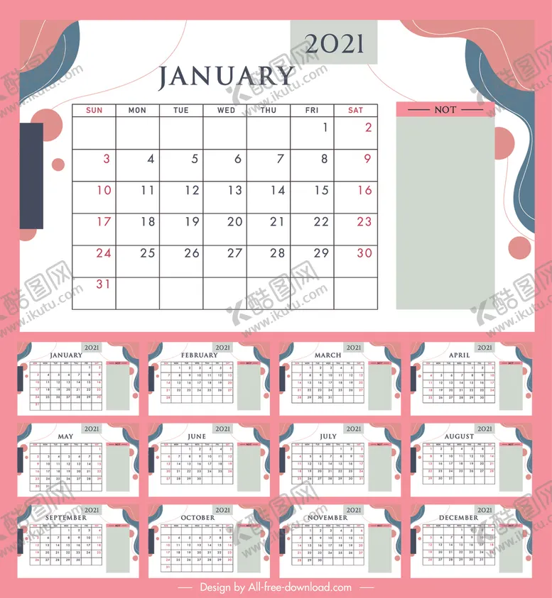 编号：20466703270746342578【酷图网】源文件下载-2021年日历