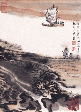 水墨山水国画风景中古大气