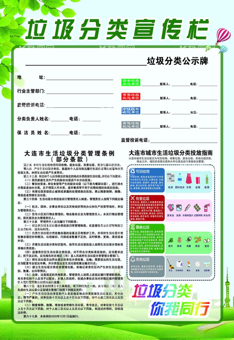 编号：13026612161156128870【酷图网】源文件下载-垃圾分类宣传栏