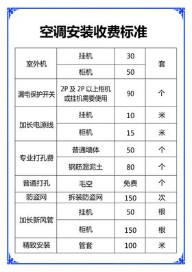 海尔费用表