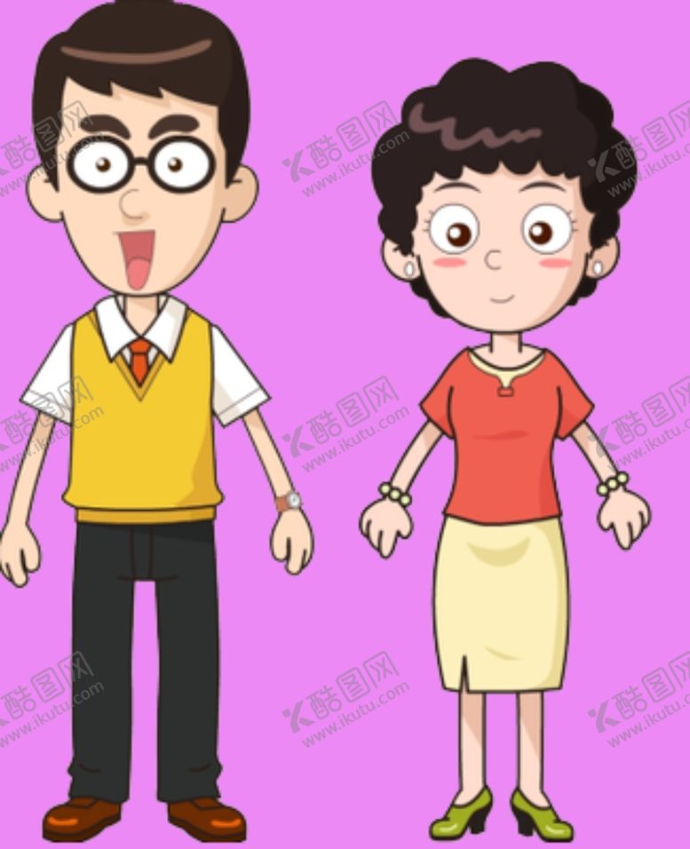 编号：55883309151018353320【酷图网】源文件下载-卡通人物爸爸妈妈