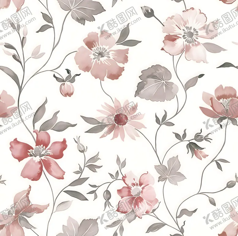 编号：32184512222232545628【酷图网】源文件下载-粉色花卉图案壁纸
