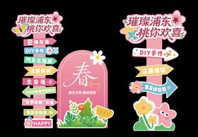 春天蝴蝶异形指示牌