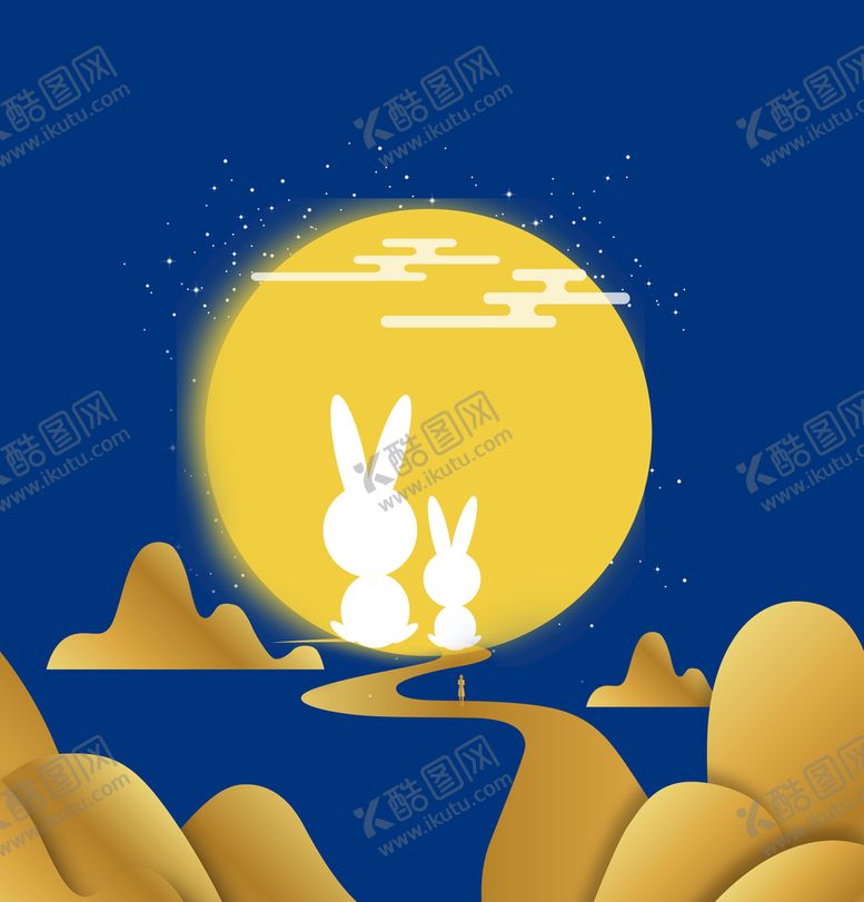 编号：06742810031008192879【酷图网】源文件下载-中秋圆月玉兔素材