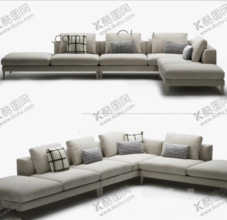 编号：97919007051403164102【酷图网】源文件下载-转角多人沙发