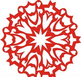 六角剪花窗花纸图案背景元素