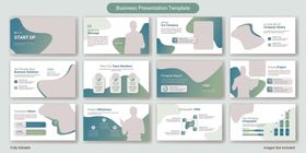 清新绿系商务PPT模板