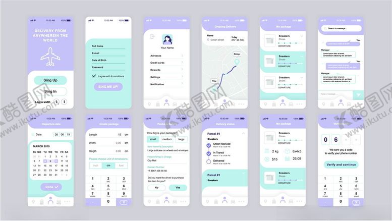 编号：63379109200303593108【酷图网】源文件下载-医疗健康类APP界面展示