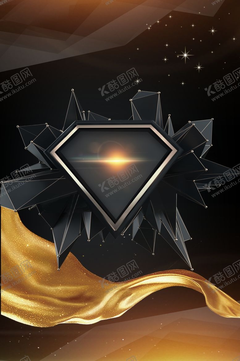 编号：61921610061915297115【酷图网】源文件下载-黑金几何背景