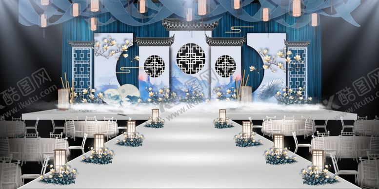 编号：57694609260814312963【酷图网】源文件下载-蓝色婚礼