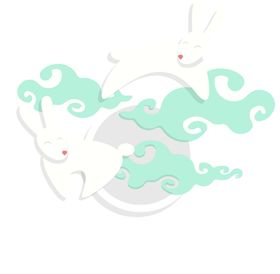 中秋插画   可爱卡通兔子