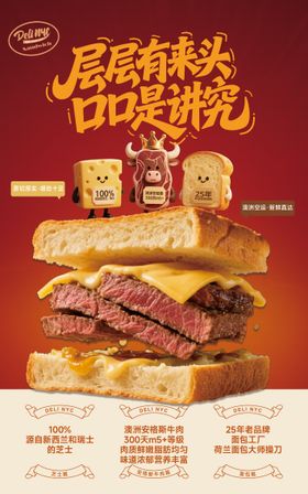 餐饮汉堡介绍海报