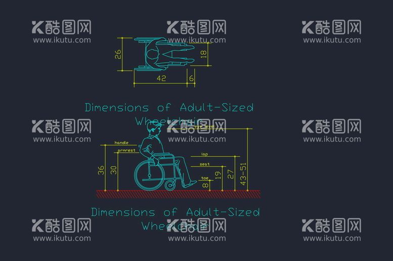 编号：44245110312013085011【酷图网】源文件下载-轮椅cad