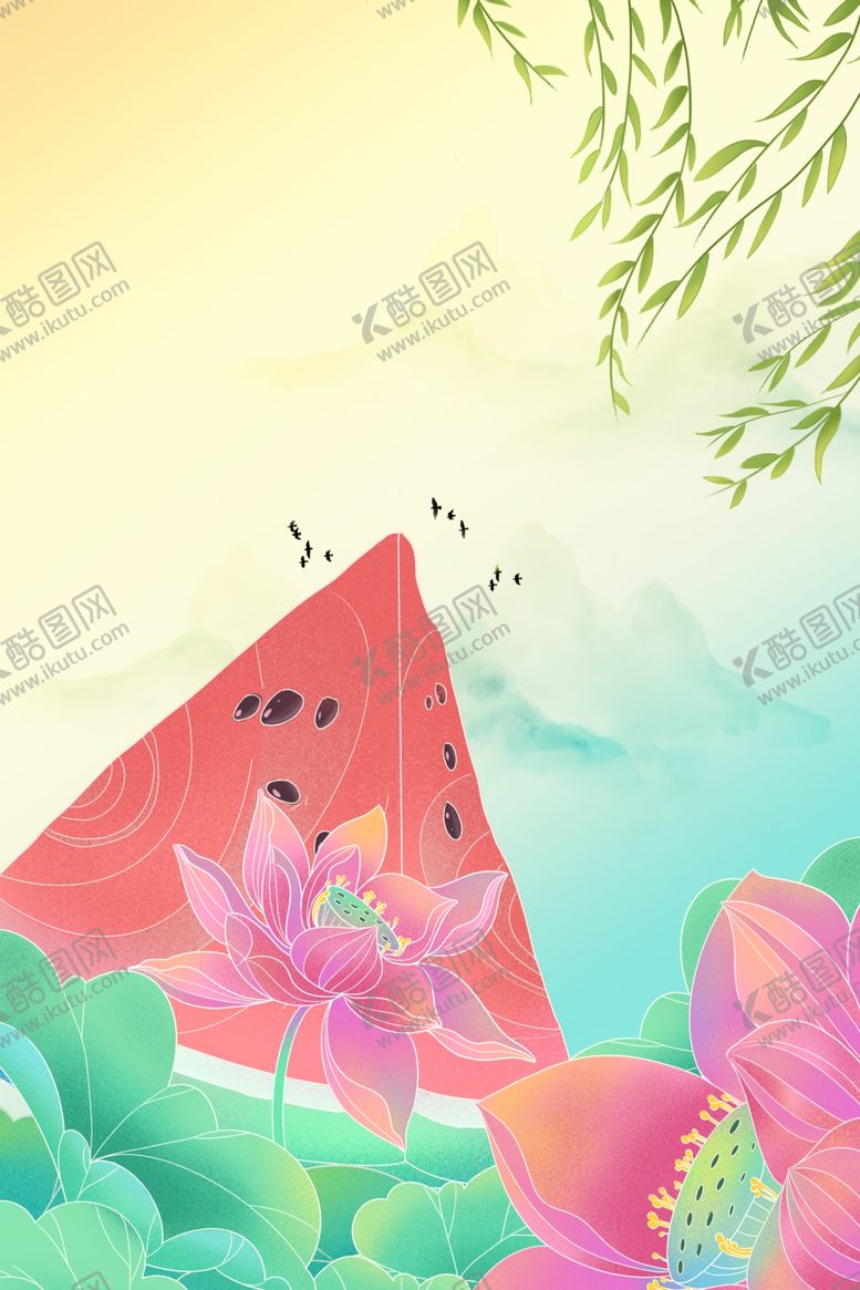 编号：14697402141426183818【酷图网】源文件下载-国潮夏背景