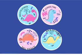 可爱卡通动物圆形图案