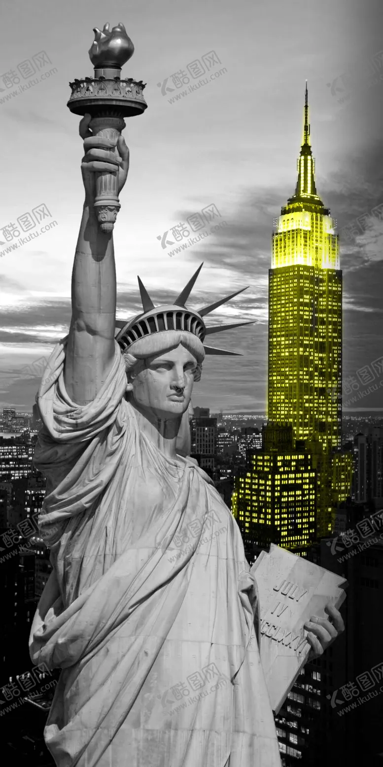 编号：41093209190034036140【酷图网】源文件下载-自由女神建筑艺术挂画装饰画