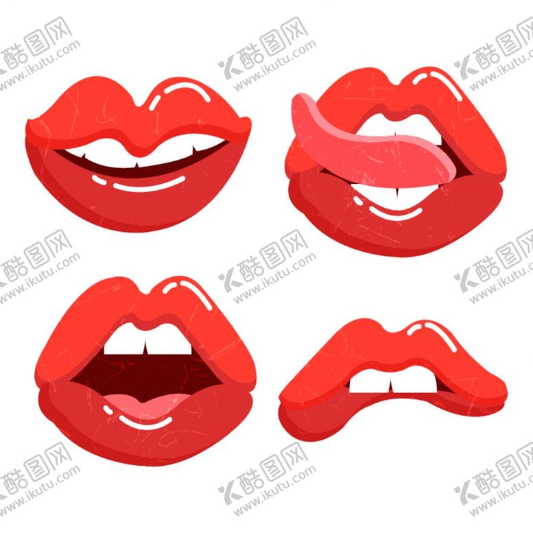 编号：66622312060920561036【酷图网】源文件下载-红色嘴唇插画