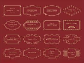 复古红色边框图案集合