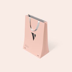 粉色手提袋简约展示