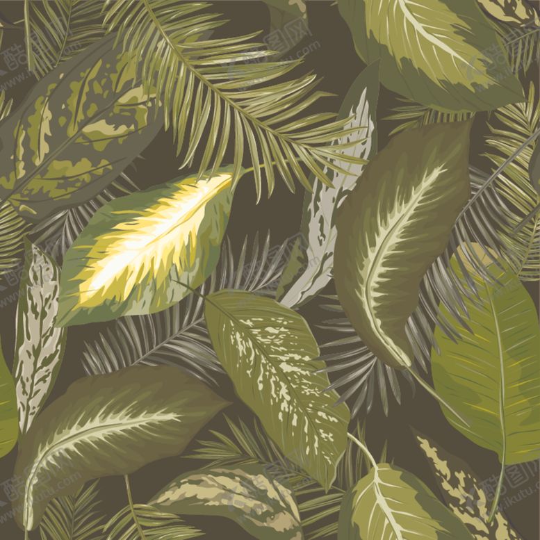 编号：11130809090623172442【酷图网】源文件下载-热带植物创意设计图案