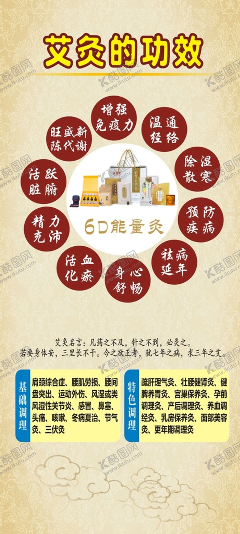 编号：89738410230455596280【酷图网】源文件下载-6D能量灸 艾灸功效简介
