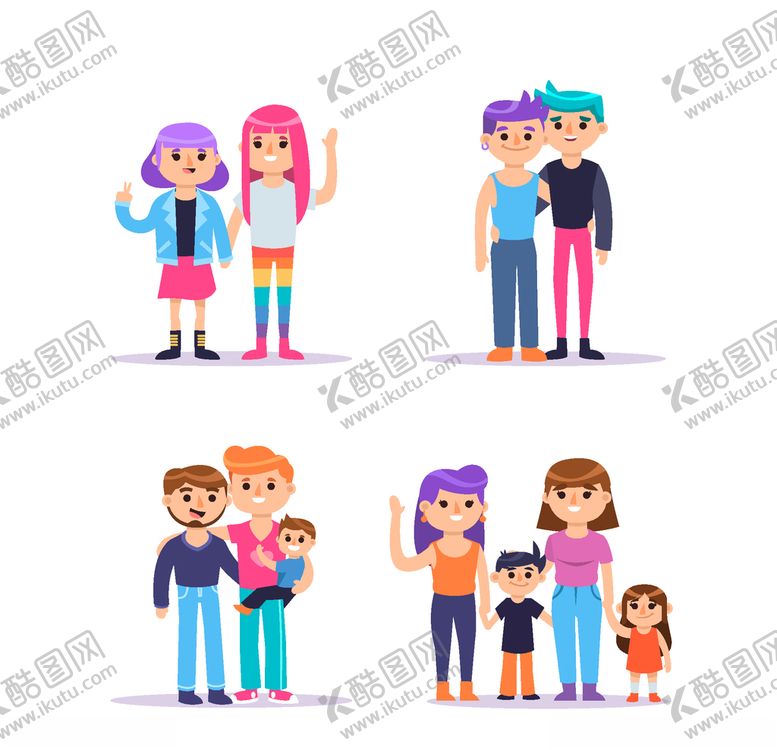 编号：75906410131303555309【酷图网】源文件下载-矢量卡通休闲人物