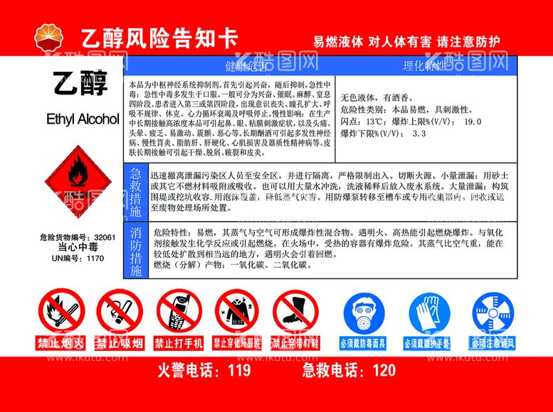 编号：48712610012242444562【酷图网】源文件下载-新乙醇风险告知卡