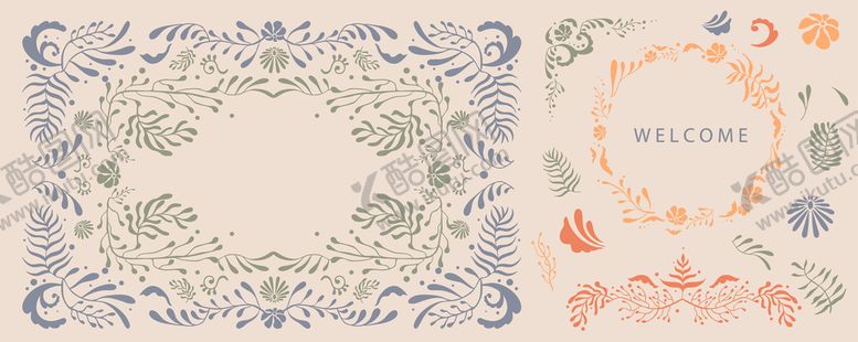 编号：93193111012350008689【酷图网】源文件下载-叶子边框花边