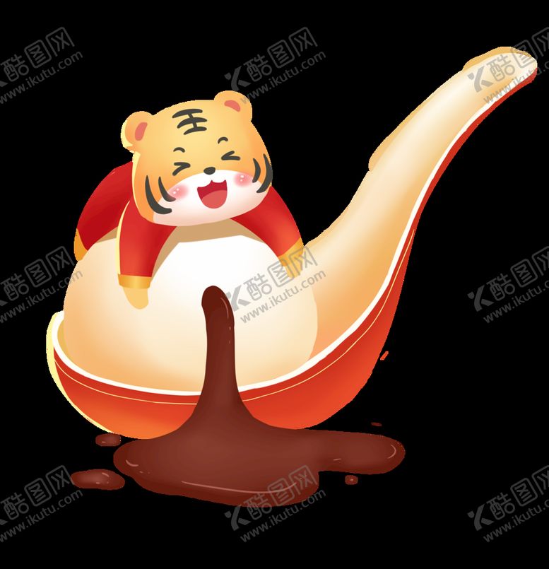 编号：40774410151015418206【酷图网】源文件下载-新年元宵节老虎吃汤圆
