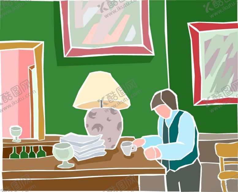 编号：36770312040105441860【酷图网】源文件下载-美式复古家居插画