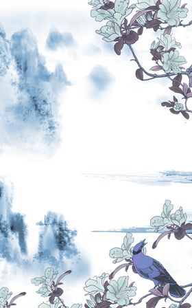 花鸟风景竖版装饰画