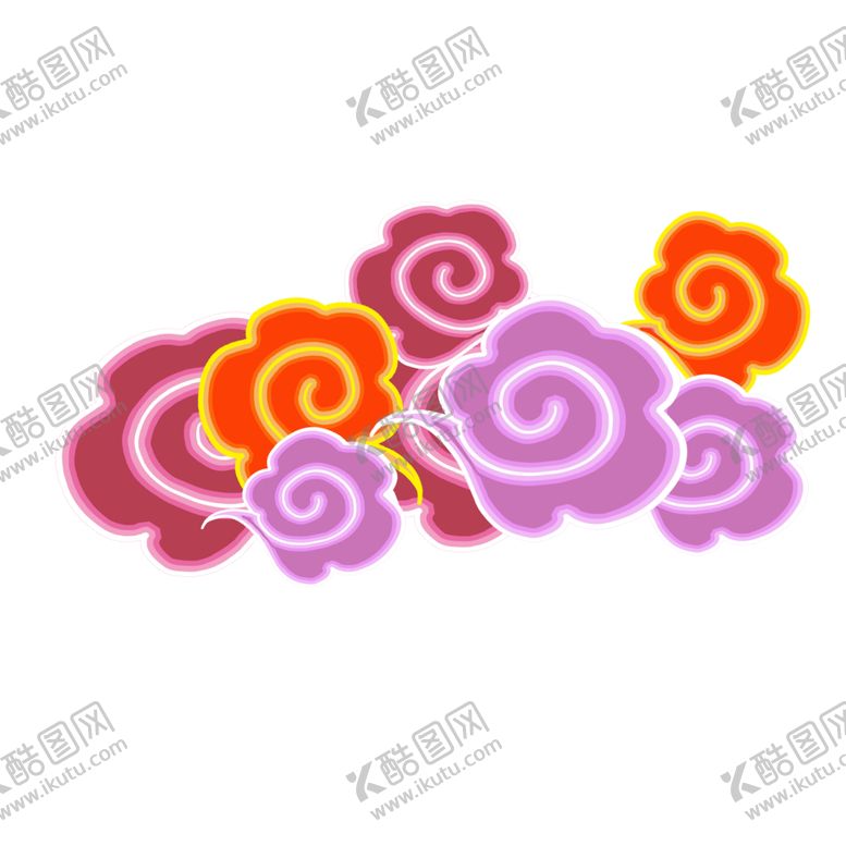 编号：72897309191703485937【酷图网】源文件下载-彩色祥云元素
