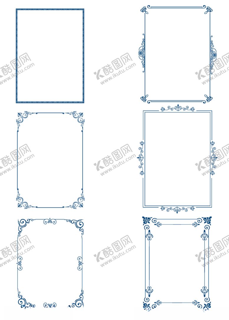 编号：98740009142224502383【酷图网】源文件下载-矢量中国风蓝色复古标签花纹边框