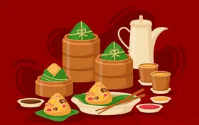 卡通粽子糯米节日节庆食物传统食物