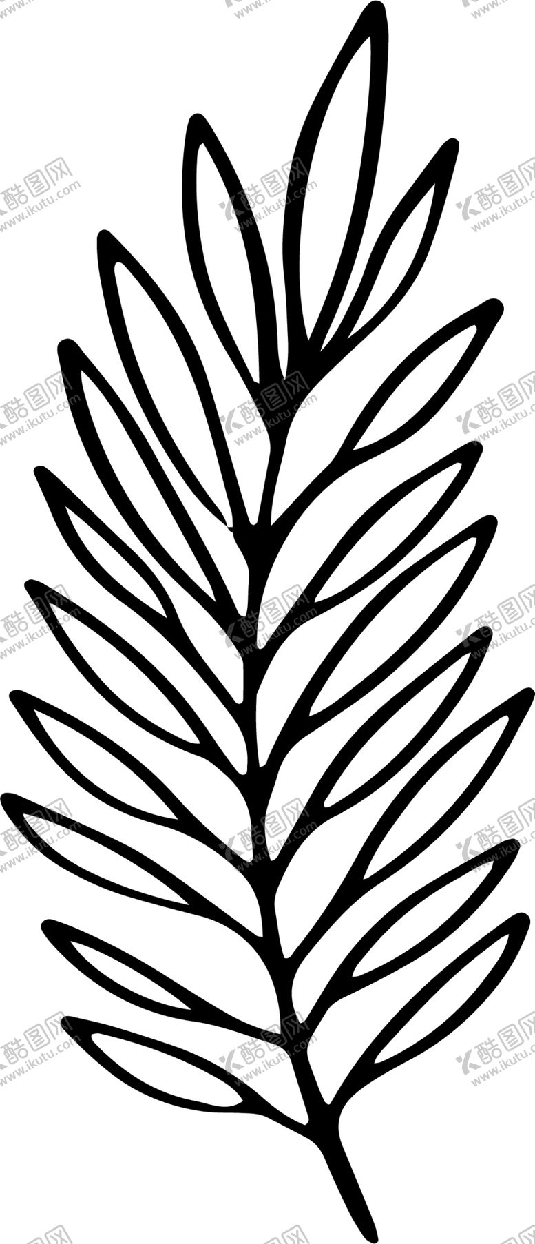 编号：31851910072258566149【酷图网】源文件下载-黑白手绘植物