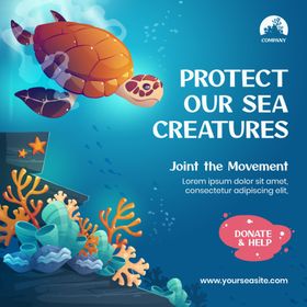 保护海洋生物环保海报公益海报