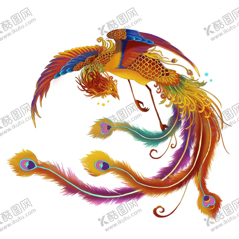 编号：62818706261834105395【酷图网】源文件下载-国潮凤凰插画