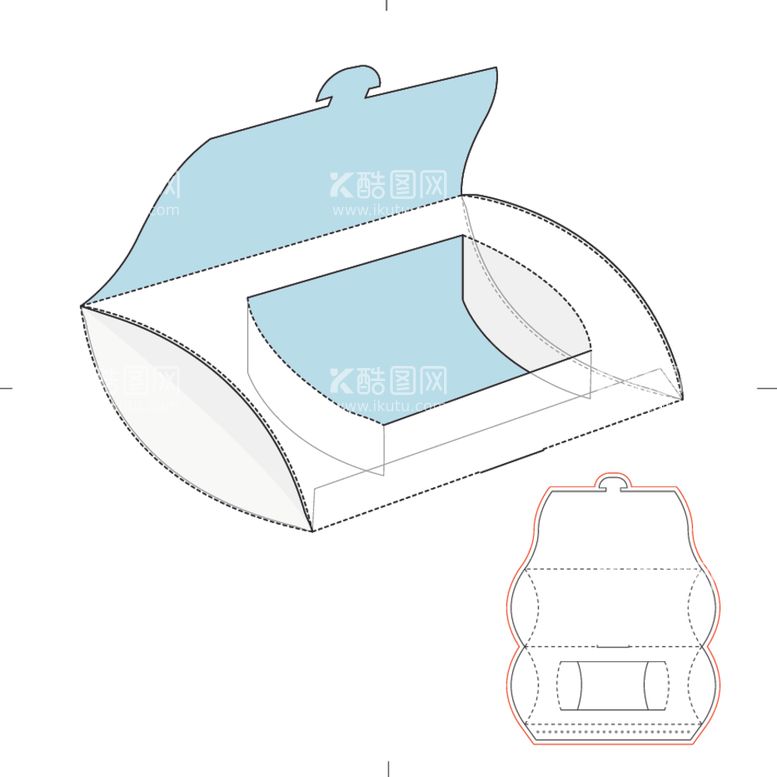 编号：19582312080922443687【酷图网】源文件下载-糖果盒包装盒刀版图展开图