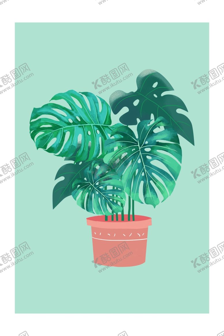编号：95307907081603228772【酷图网】源文件下载-绿植三联画