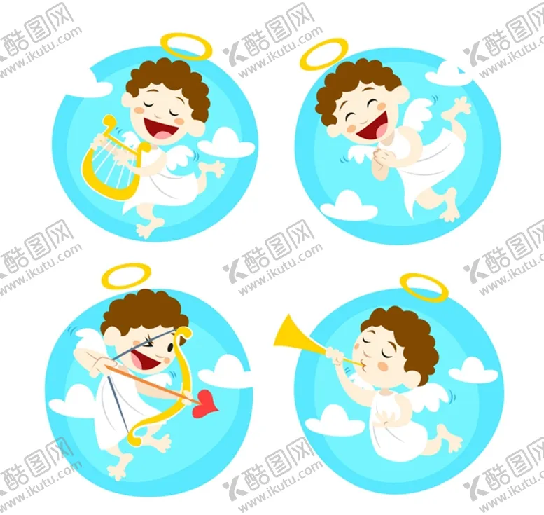 编号：75892409192008353602【酷图网】源文件下载-可爱天使矢量