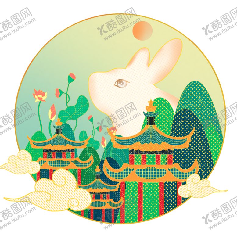 编号：15904001140558208677【酷图网】源文件下载-中秋插画   可爱卡通兔子  