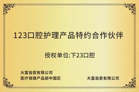 公司企业铜牌模板授权牌