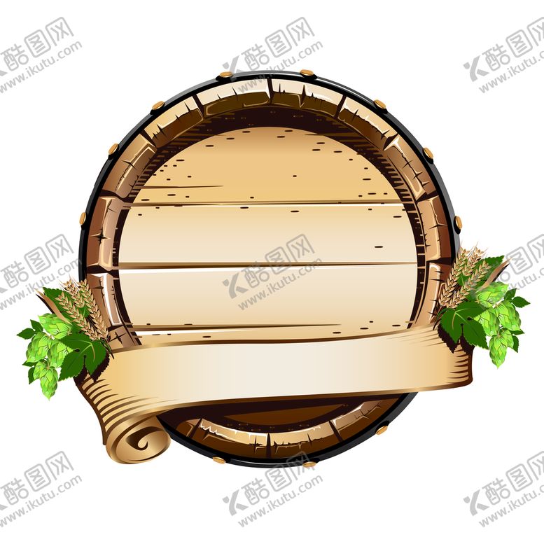 编号：30715809130409177314【酷图网】源文件下载-葡萄酒素材矢量图片红酒木桶