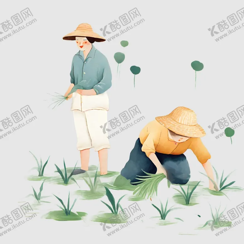 编号：56057502190612587915【酷图网】源文件下载-彩绘插秧
