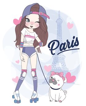 时尚手绘女孩